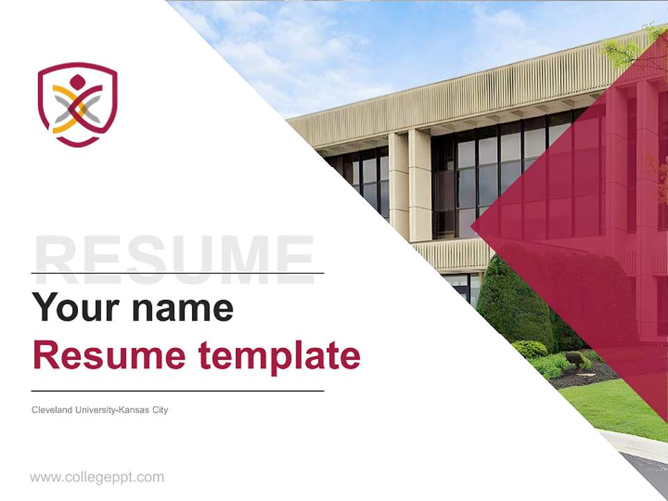 Cleveland University-Kansas City Resume PPT Template4:3 ratio PPT effect preview image5