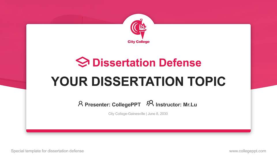 City College-Gainesville Graduation Thesis Defense PPT Template16:9 ratio PPT effect preview image