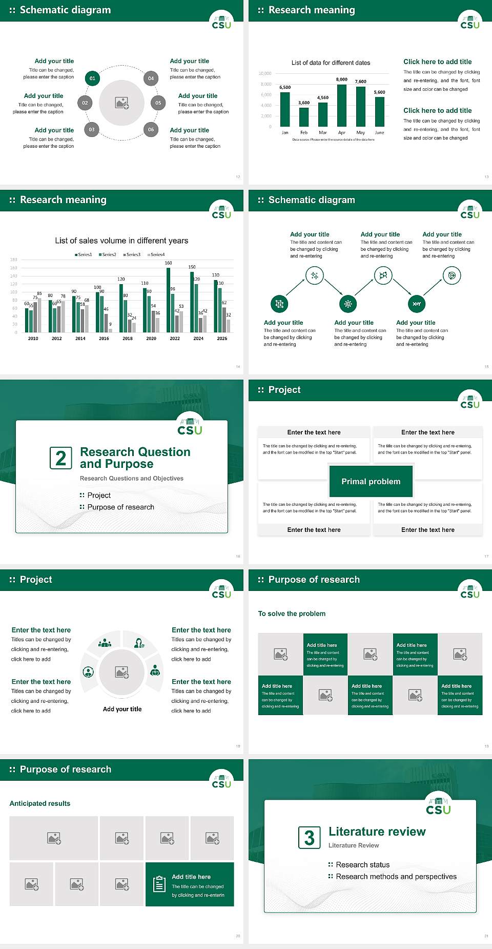 Cleveland State University Graduation Thesis Defense PPT Template4:3 ratio PPT effect preview image3