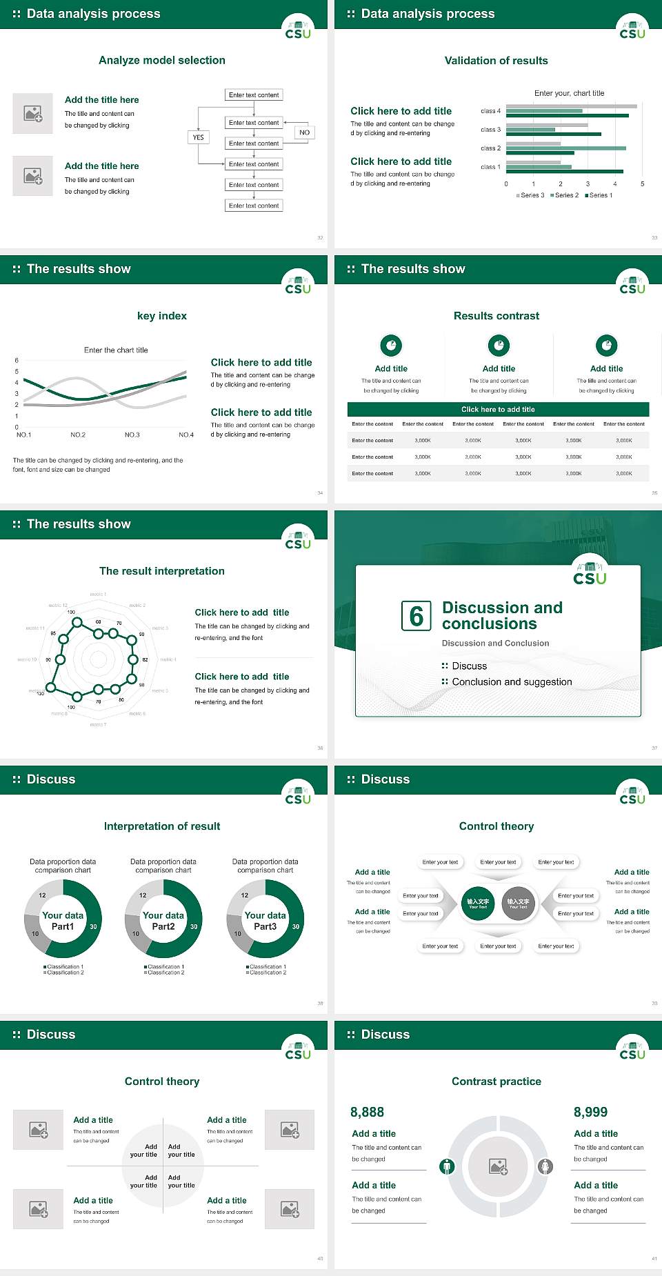 Cleveland State University Graduation Thesis Defense PPT Template4:3 ratio PPT effect preview image5