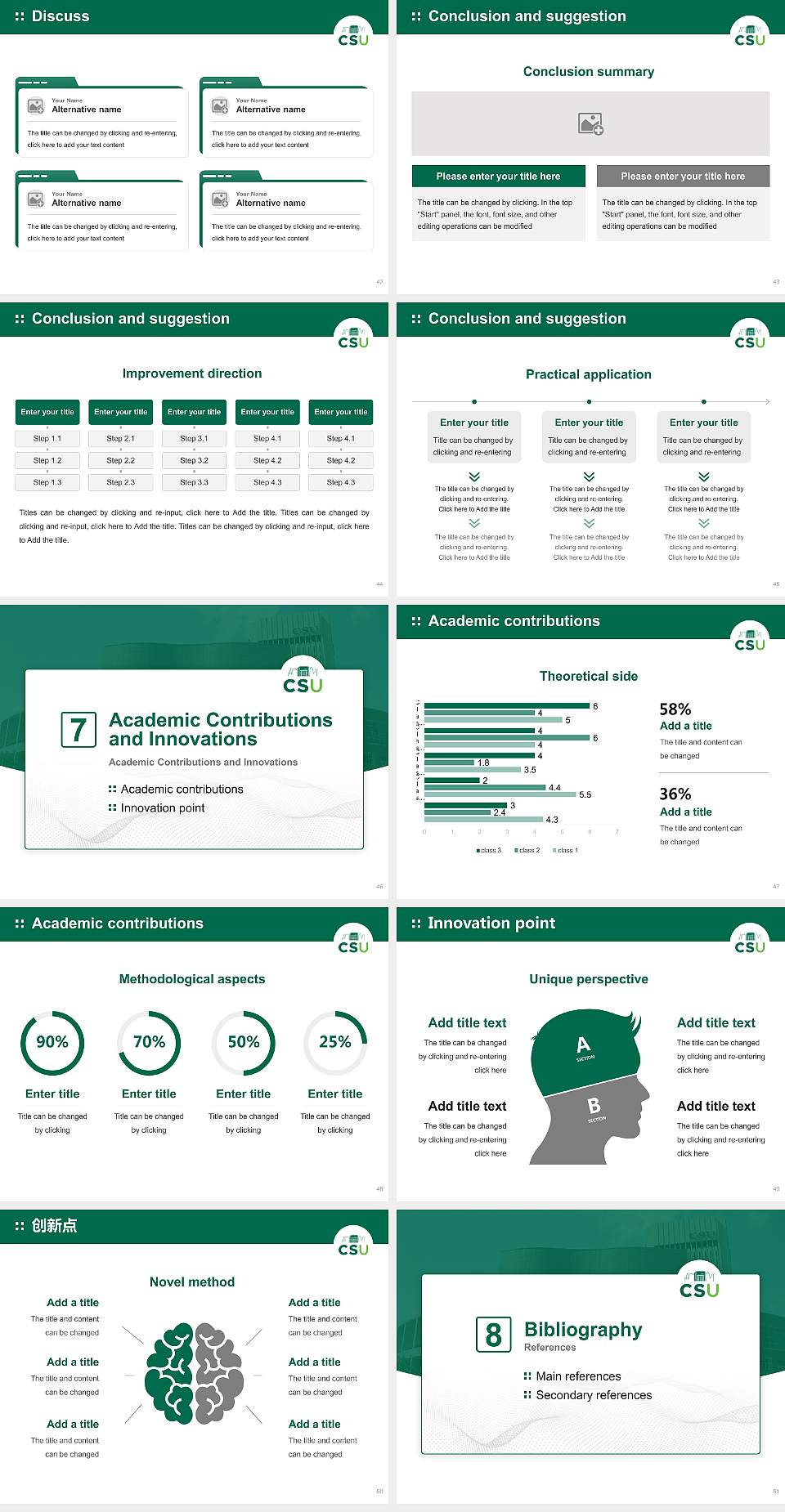 Cleveland State University Graduation Thesis Defense PPT Template4:3 ratio PPT effect preview image6