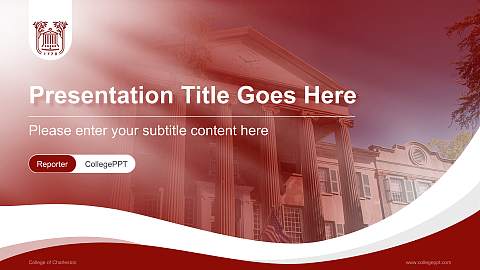 College of Charleston Lecture Sharing and Networking Event PPT Template