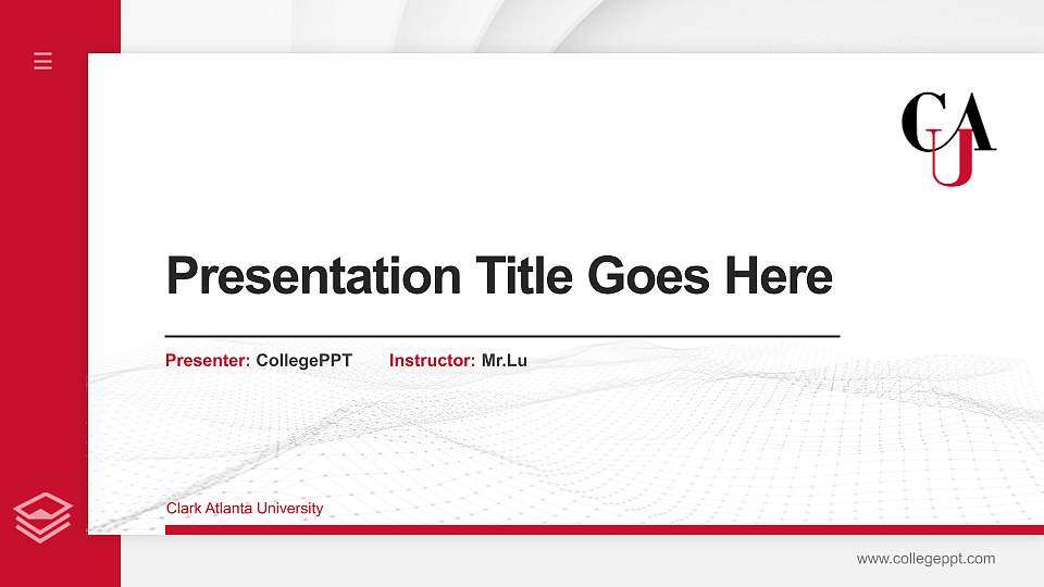 Clark Atlanta University Thesis Proposal/Graduation Defense PPT Template16:9 ratio PPT effect preview image