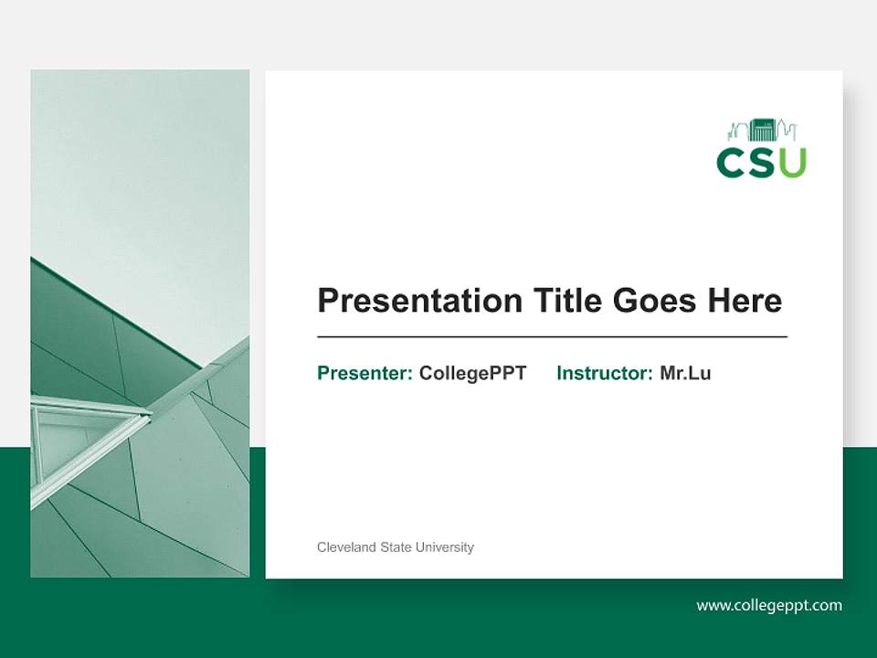 Cleveland State University General Purpose PPT Template4:3 ratio PPT effect preview image6