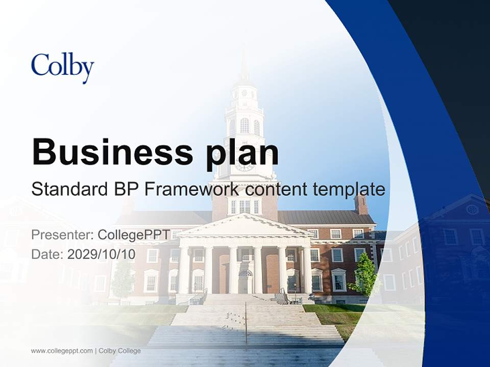 Colby College Competition/Entrepreneurship Contest PPT Template4:3 ratio PPT effect preview image9