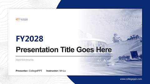 Clayton State University Academic Presentation/Research Findings Report PPT Template