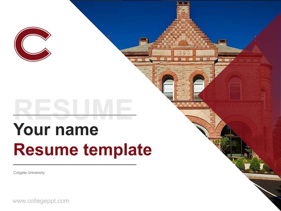 Colgate University Resume PPT Template4:3 ratio PPT effect preview image5