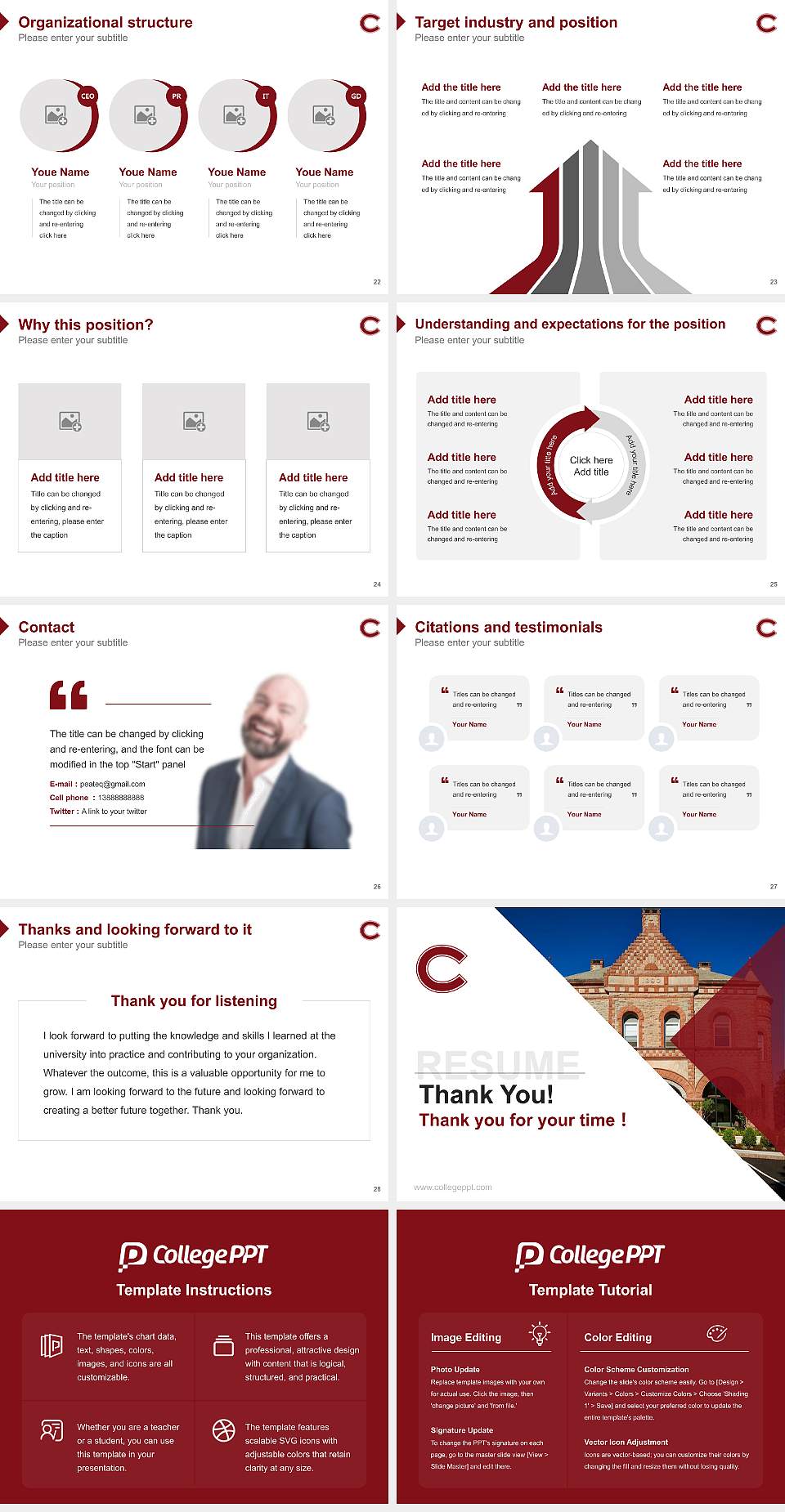 Colgate University Resume PPT Template4:3 ratio PPT effect preview image4