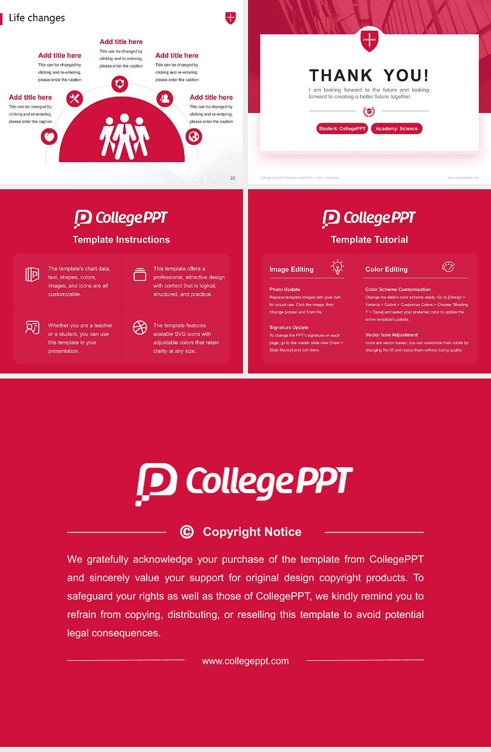 College of Saint Benedict and Saint John’s University National Scholarship Defense PPT Template4:3 ratio PPT effect preview image4