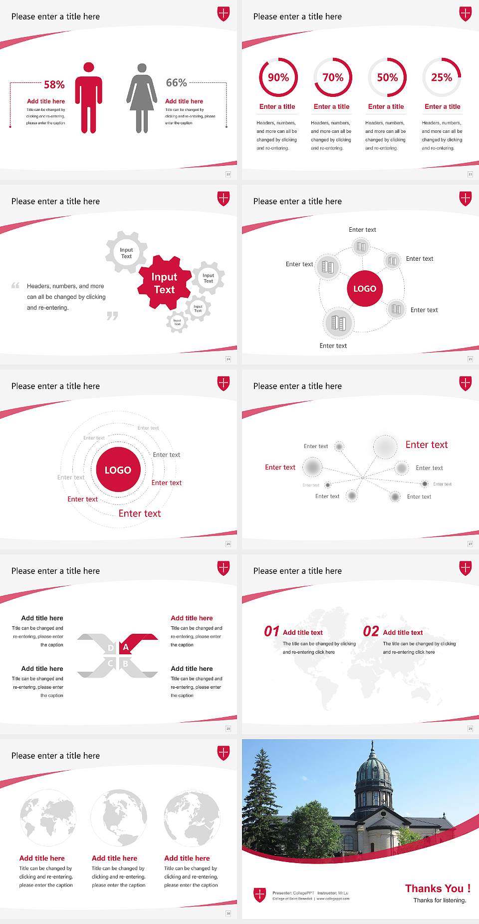 College of Saint Benedict Course/Courseware Creation PPT Template4:3 ratio PPT effect preview image4