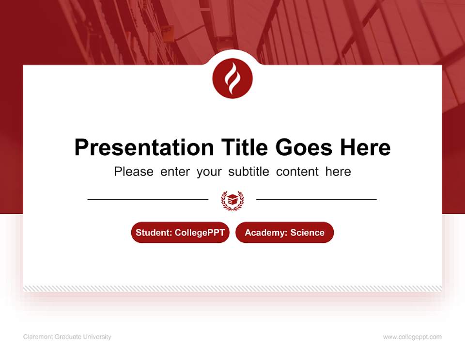 Claremont Graduate University National Scholarship Defense PPT Template4:3 ratio PPT effect preview image4