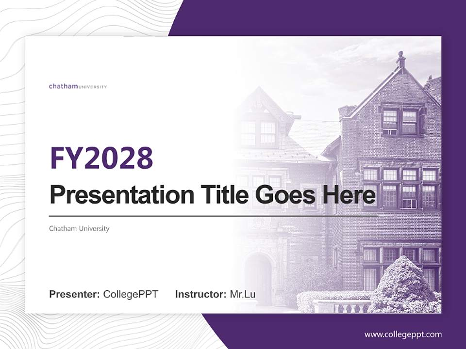 Chatham University Academic Presentation/Research Findings Report PPT Template4:3 ratio PPT effect preview image5