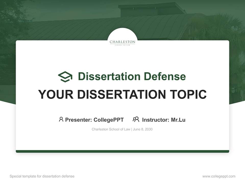 Charleston School of Law Graduation Thesis Defense PPT Template4:3 ratio PPT effect preview image7