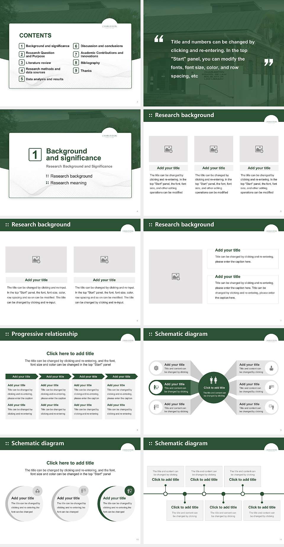 Charleston School of Law Graduation Thesis Defense PPT Template4:3 ratio PPT effect preview image2