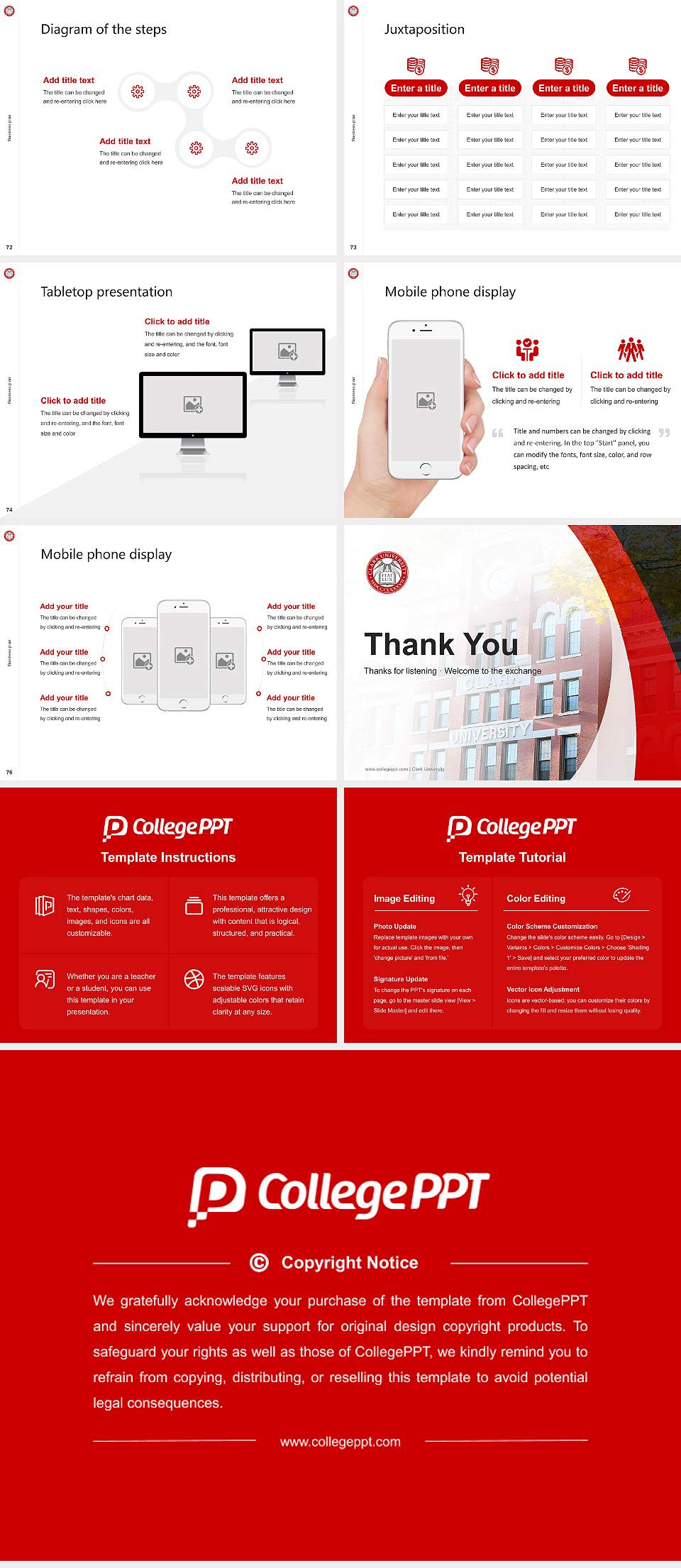 Clark University Competition/Entrepreneurship Contest PPT Template4:3 ratio PPT effect preview image9