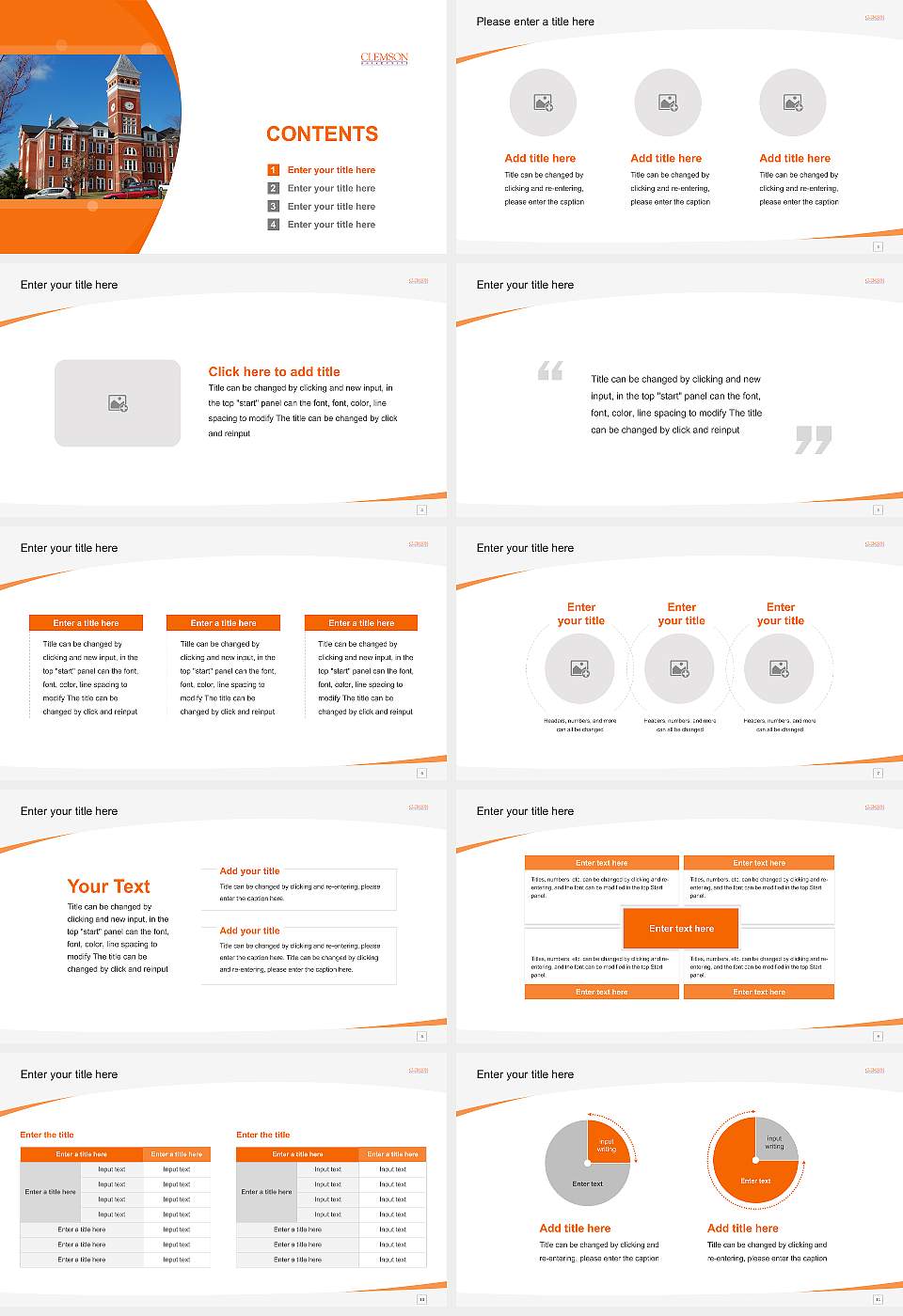 Clemson University Course/Courseware Creation PPT Template16:9 ratio PPT effect preview image2