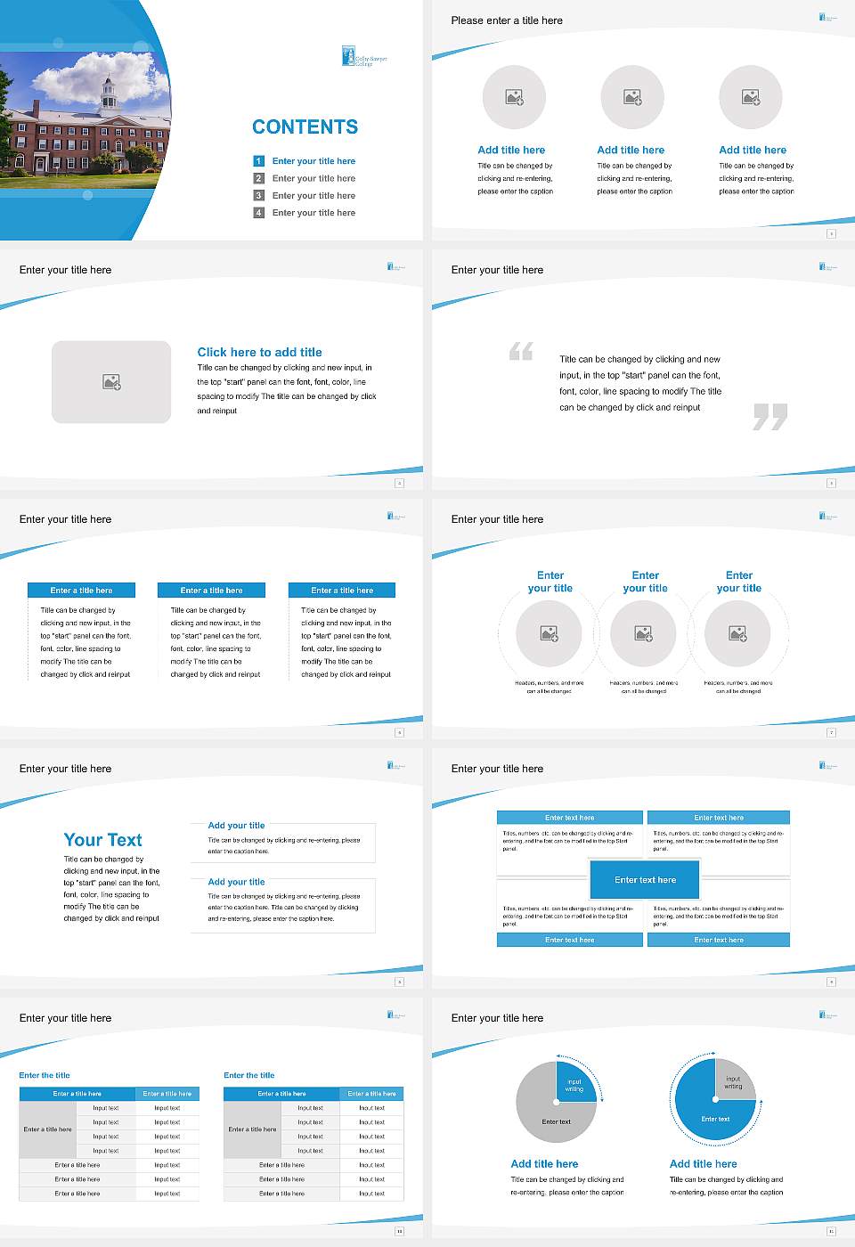 Colby-Sawyer College Course/Courseware Creation PPT Template16:9 ratio PPT effect preview image2