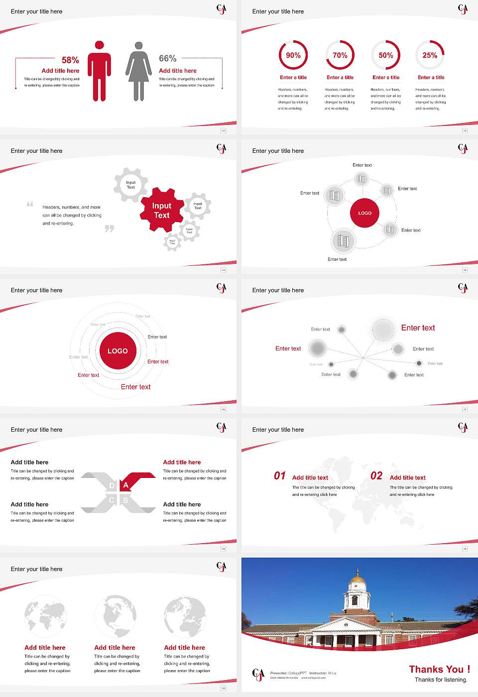 Clark Atlanta University Course/Courseware Creation PPT Template16:9 ratio PPT effect preview image4