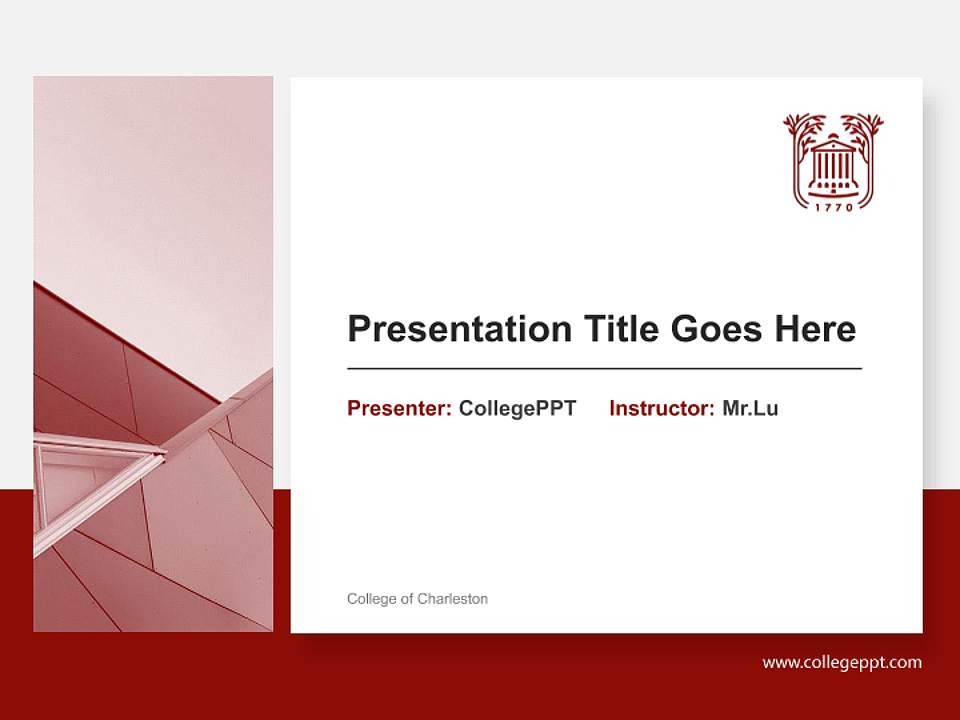 College of Charleston General Purpose PPT Template4:3 ratio PPT effect preview image6