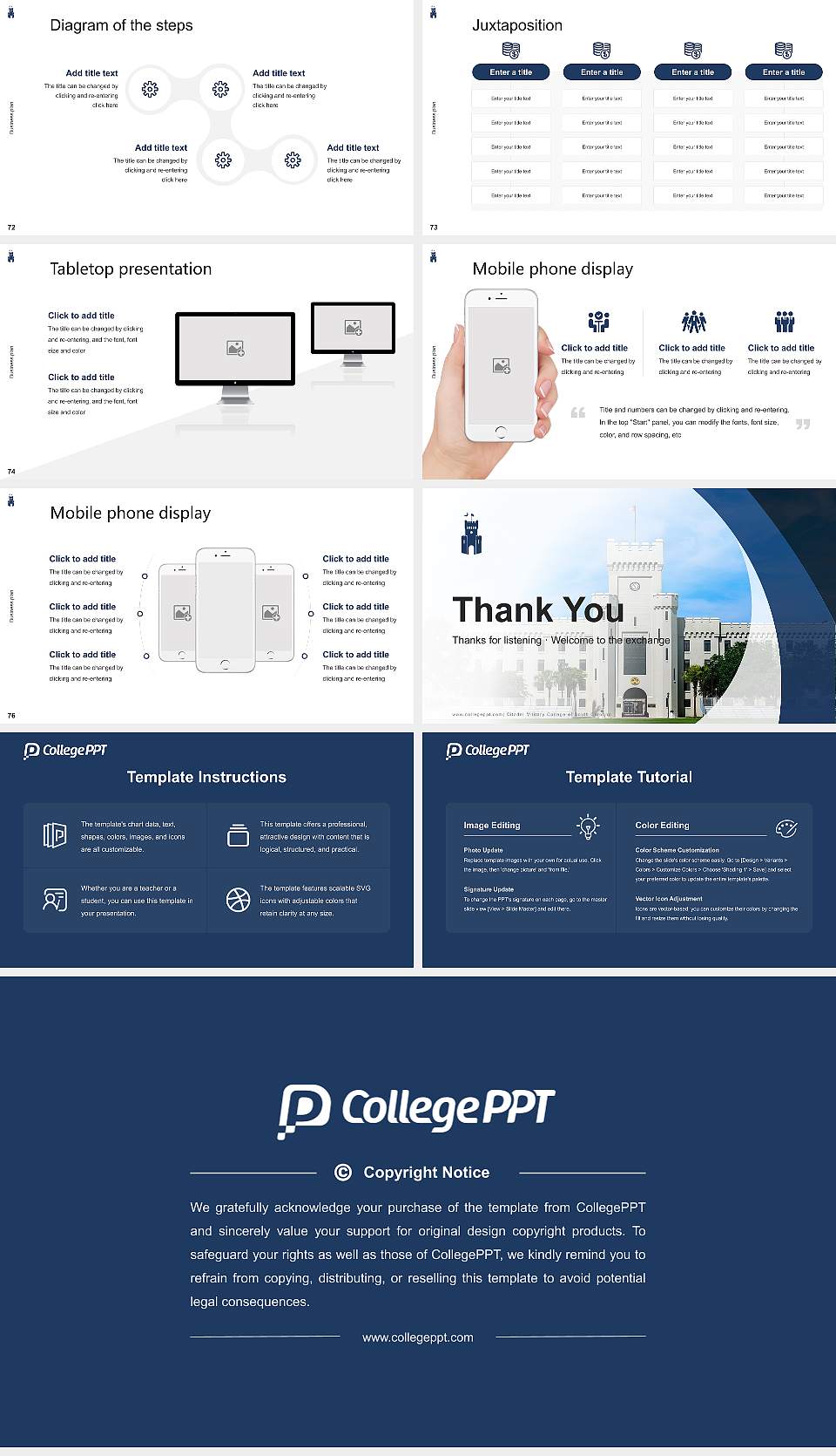 Citadel Military College of South Carolina Competition/Entrepreneurship Contest PPT Template16:9 ratio PPT effect preview image9