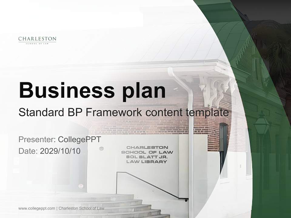 Charleston School of Law Competition/Entrepreneurship Contest PPT Template4:3 ratio PPT effect preview image9