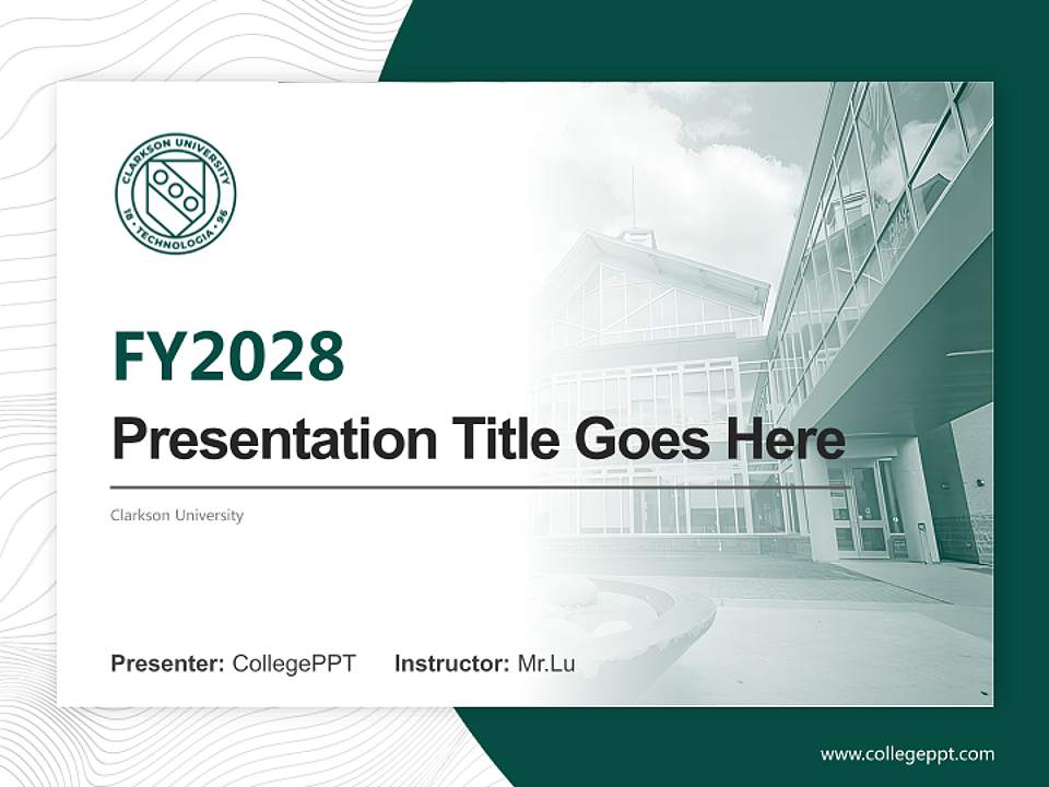 Clarkson University Academic Presentation/Research Findings Report PPT Template4:3 ratio PPT effect preview image5