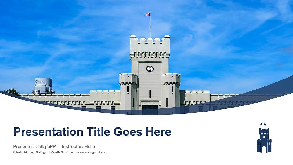 Citadel Military College of South Carolina Course/Courseware Creation PPT Template16:9 ratio PPT effect preview image