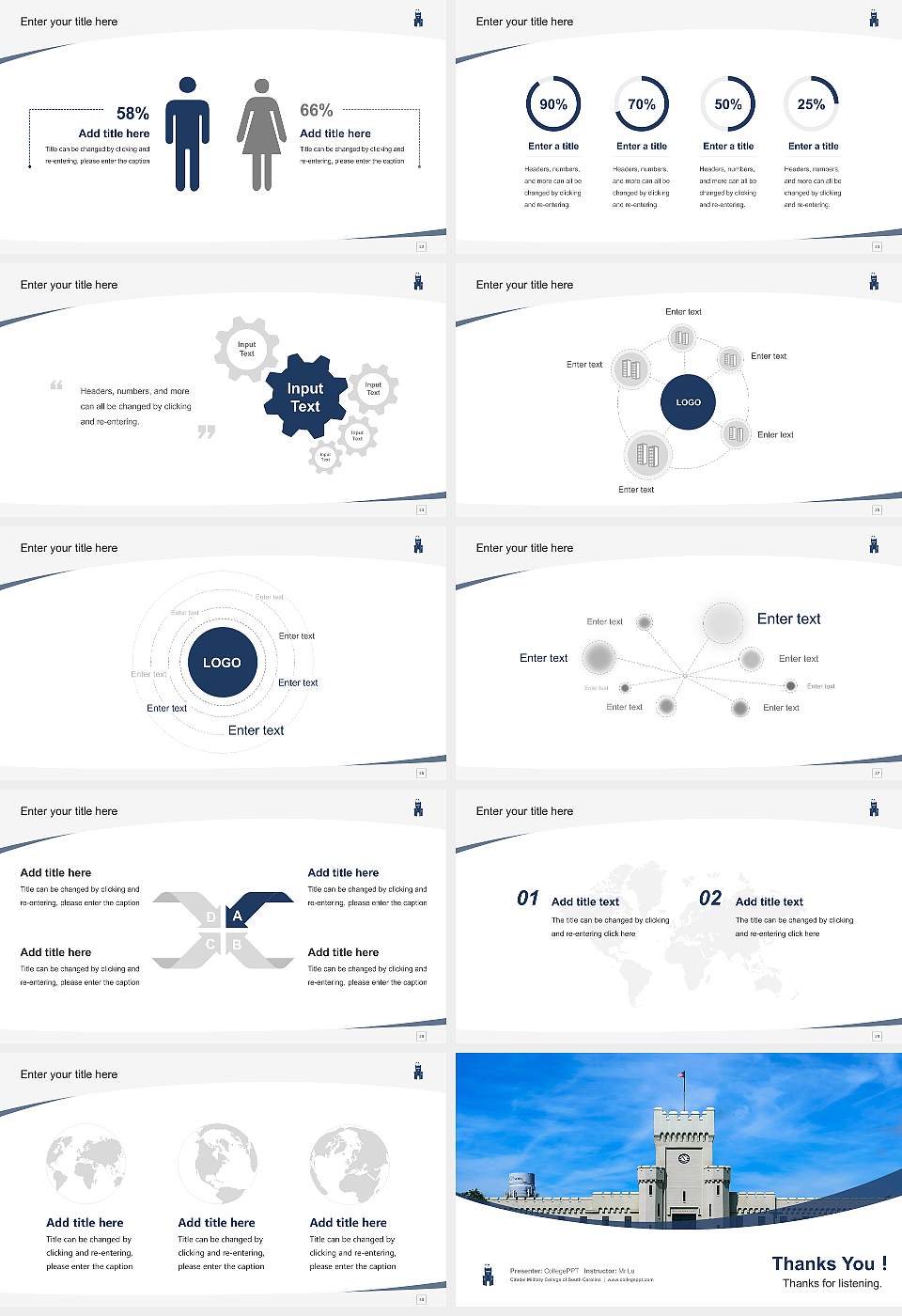 Citadel Military College of South Carolina Course/Courseware Creation PPT Template16:9 ratio PPT effect preview image4