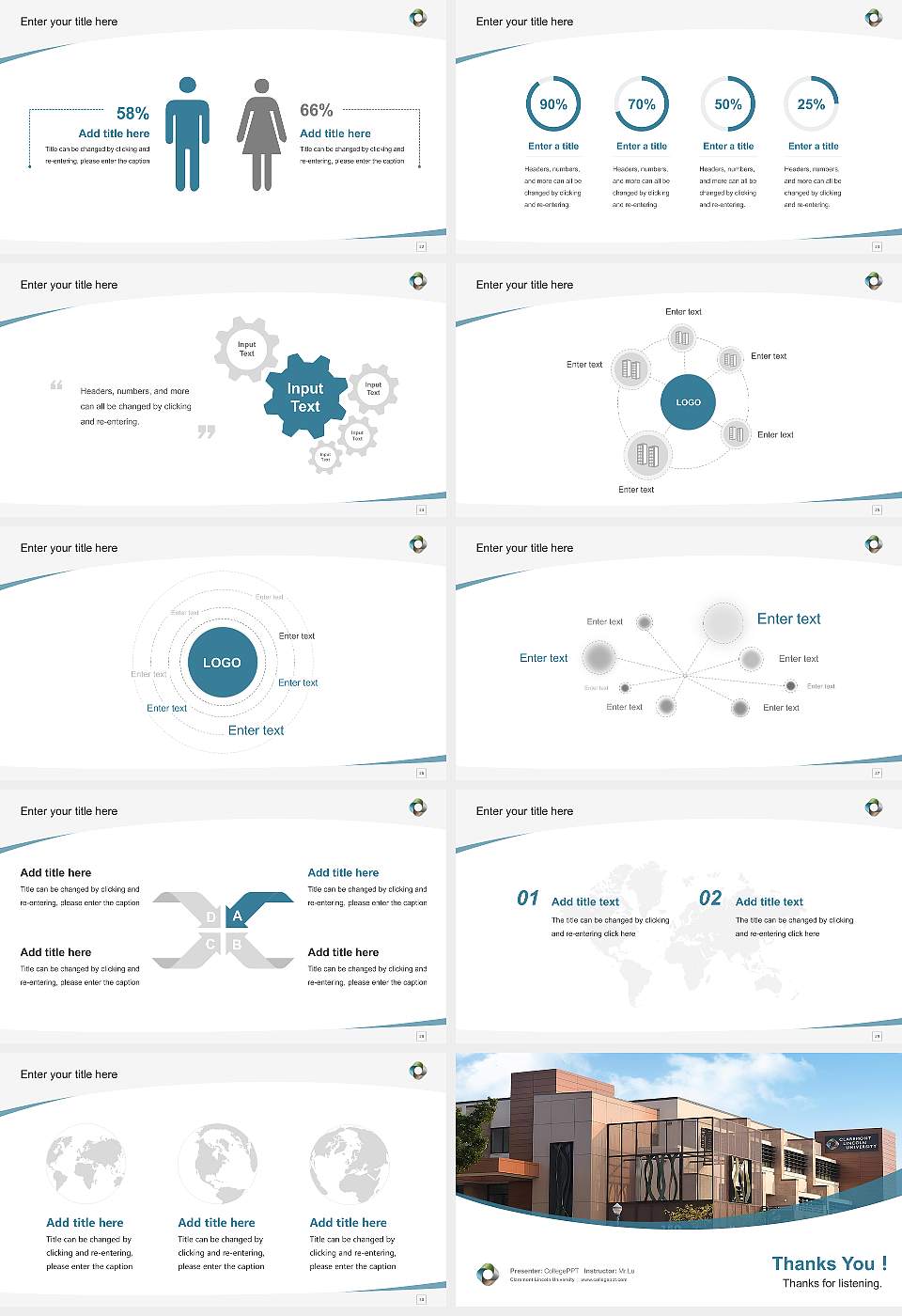 Claremont Lincoln University Course/Courseware Creation PPT Template16:9 ratio PPT effect preview image4
