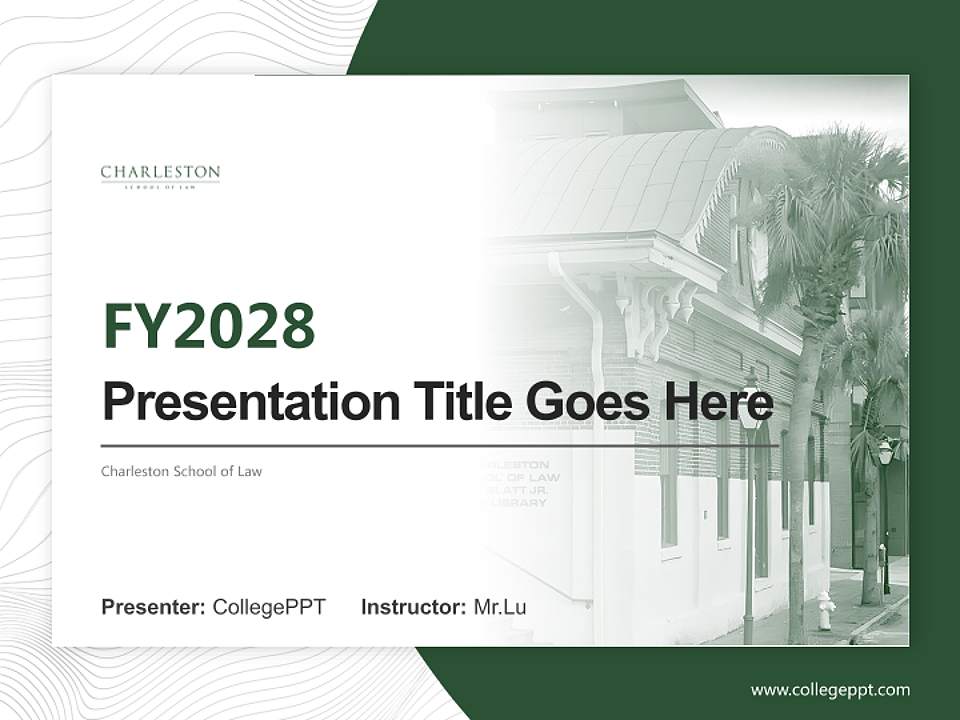 Charleston School of Law Academic Presentation/Research Findings Report PPT Template4:3 ratio PPT effect preview image5