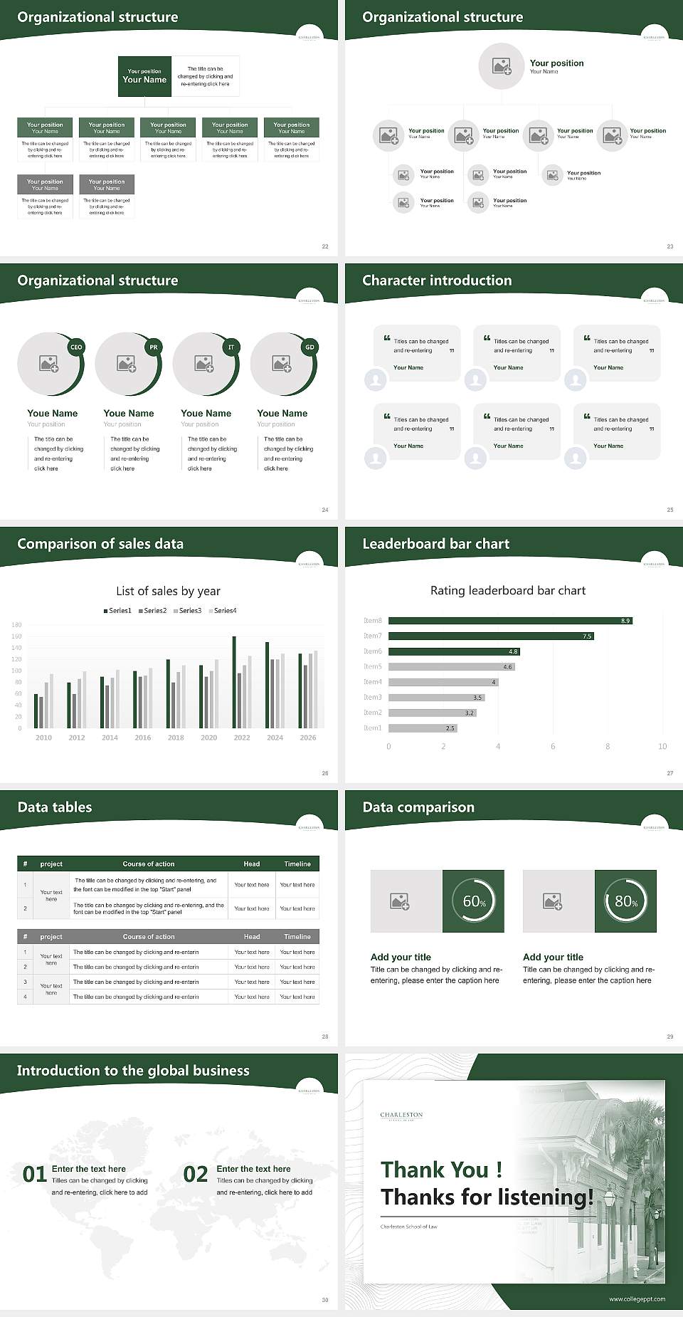 Charleston School of Law Academic Presentation/Research Findings Report PPT Template4:3 ratio PPT effect preview image4