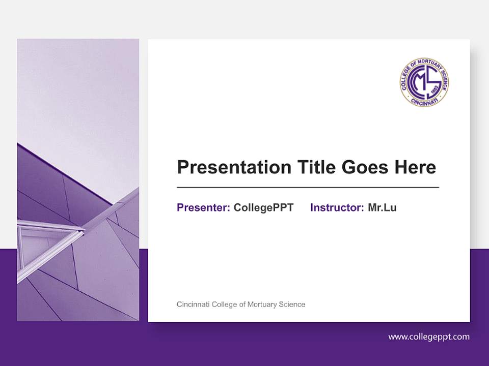 Cincinnati College of Mortuary Science General Purpose PPT Template4:3 ratio PPT effect preview image6