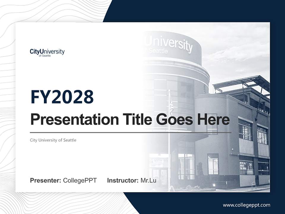 City University of Seattle Academic Presentation/Research Findings Report PPT Template4:3 ratio PPT effect preview image5