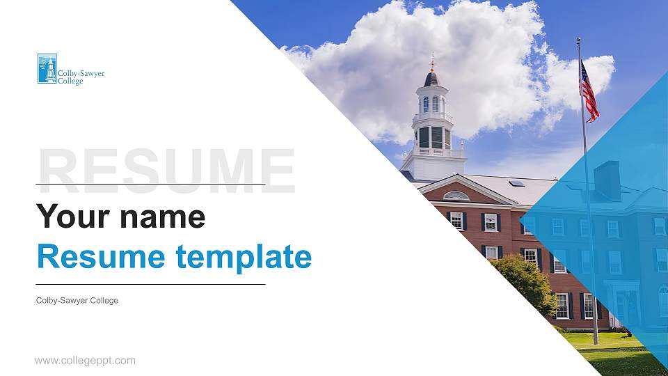 Colby-Sawyer College Resume PPT Template16:9 ratio PPT effect preview image