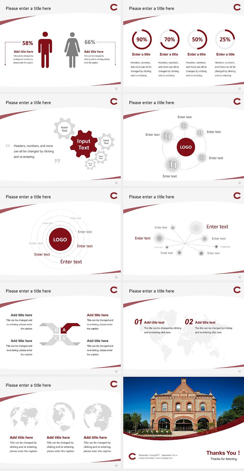 Colgate University Course/Courseware Creation PPT Template4:3 ratio PPT effect preview image4