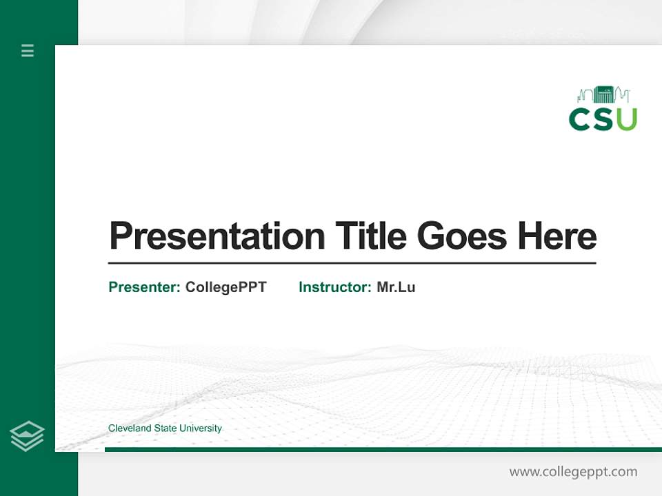 Cleveland State University Thesis Proposal/Graduation Defense PPT Template4:3 ratio PPT effect preview image5