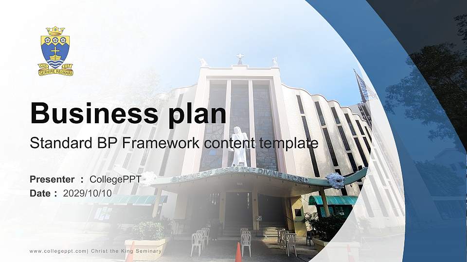 Christ the King Seminary Competition/Entrepreneurship Contest PPT Template16:9 ratio PPT effect preview image