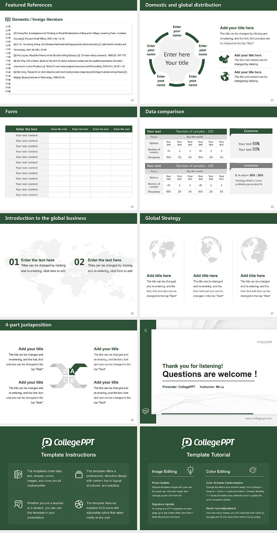 Charleston School of Law Thesis Proposal/Graduation Defense PPT Template4:3 ratio PPT effect preview image4