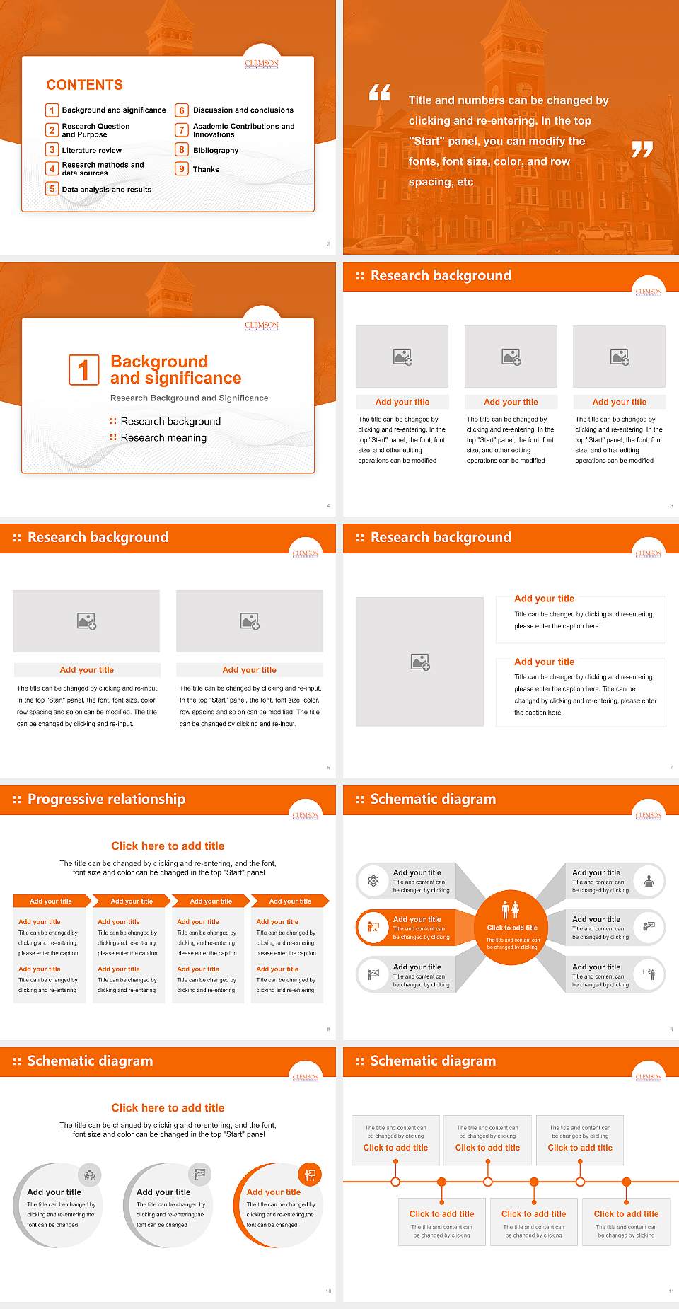 Clemson University Graduation Thesis Defense PPT Template4:3 ratio PPT effect preview image2
