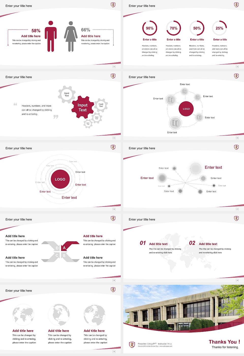 Cleveland University-Kansas City Course/Courseware Creation PPT Template16:9 ratio PPT effect preview image4