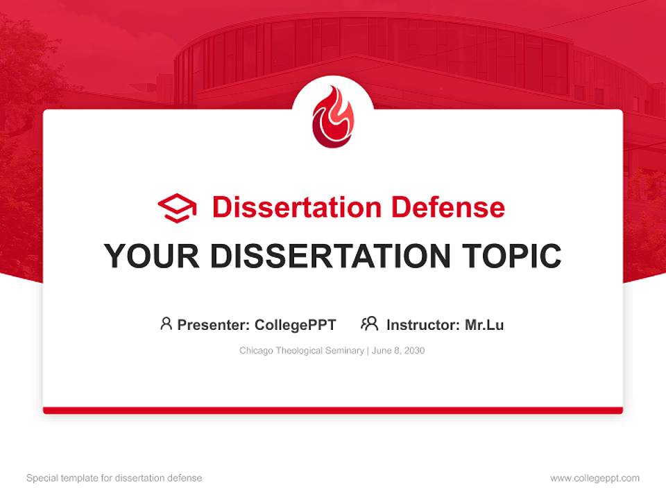 Chicago Theological Seminary Graduation Thesis Defense PPT Template4:3 ratio PPT effect preview image7