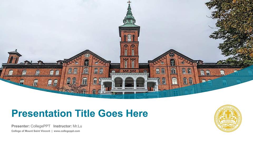 College of Mount Saint Vincent Course/Courseware Creation PPT Template16:9 ratio PPT effect preview image