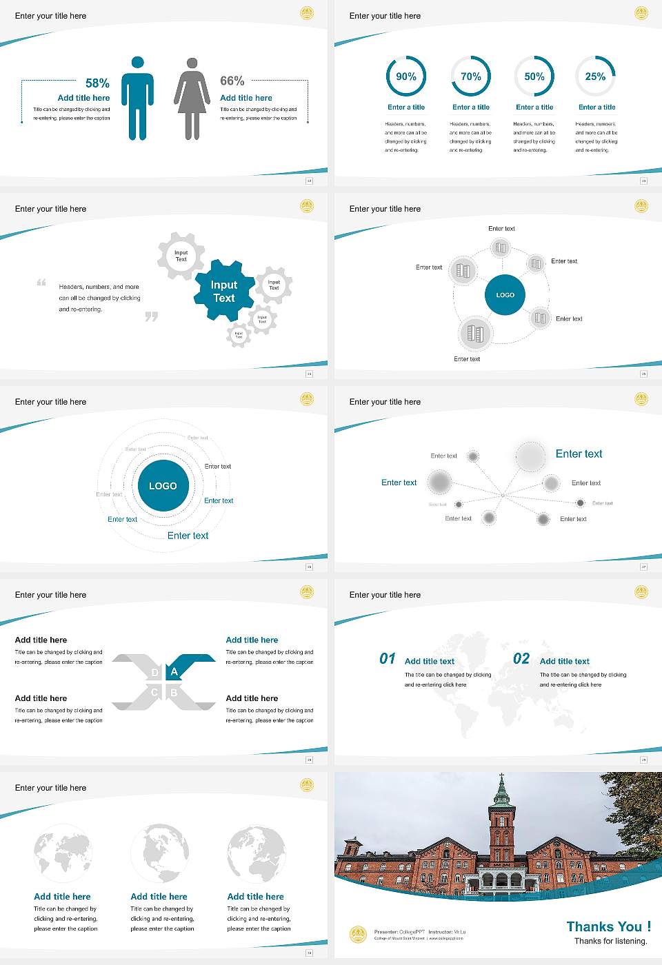 College of Mount Saint Vincent Course/Courseware Creation PPT Template16:9 ratio PPT effect preview image4