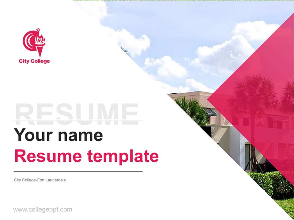 City College-Fort Lauderdale Resume PPT Template4:3 ratio PPT effect preview image5