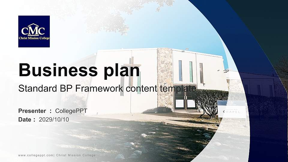 Christ Mission College Competition/Entrepreneurship Contest PPT Template16:9 ratio PPT effect preview image