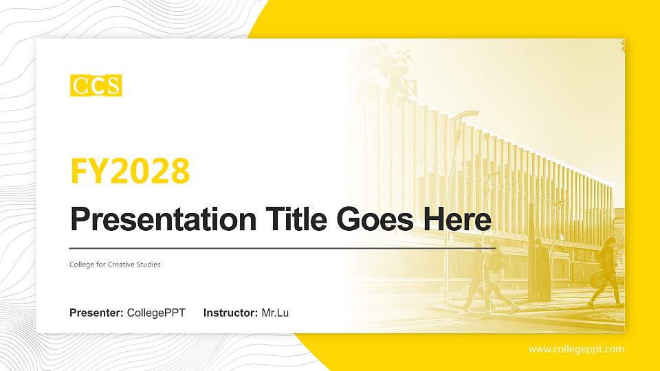 College for Creative Studies Academic Presentation/Research Findings Report PPT Template16:9 ratio PPT effect preview image