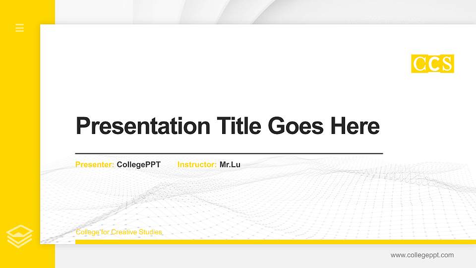 College for Creative Studies Thesis Proposal/Graduation Defense PPT Template16:9 ratio PPT effect preview image