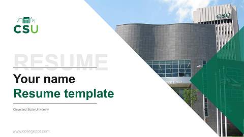 Cleveland State University Resume PPT Template