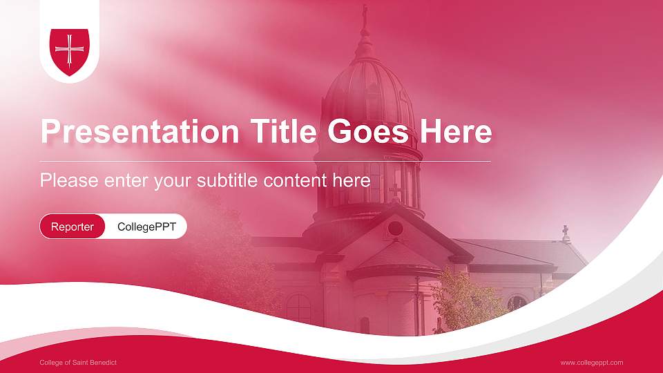 College of Saint Benedict Lecture Sharing and Networking Event PPT Template16:9 ratio PPT effect preview image