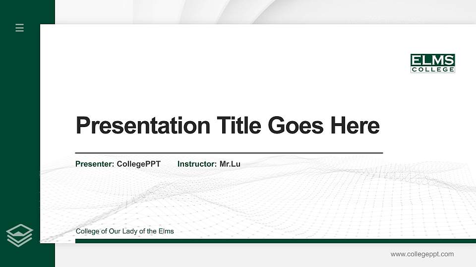 College of Our Lady of the Elms Thesis Proposal/Graduation Defense PPT Template16:9 ratio PPT effect preview image